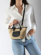 Longchamp New le panier pliage Longchamp Zwart-vue-porte